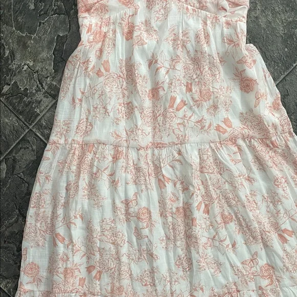 ⭐️NWT HUNTER & BROWN Toile Floral Maxi Dress Sweetheart Pleats Coquette Coastal - Picture 4 of 15